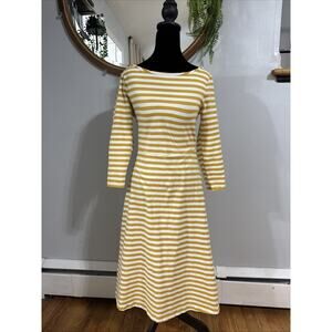 Old Navy Mustard Stripped Dress S Womens Casual Modest Seaside Preppy Comfort